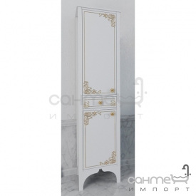 Пенал напольный левый Marsan Jacqueline чёрный, патина серебро