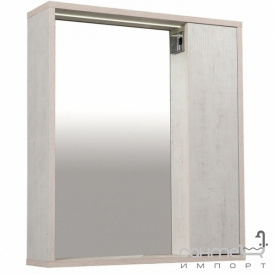 Зеркало с LED-подсветкой, полкой и шкафчиком справа Аква Родос Шельф 65 нордленд