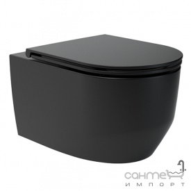 Безободковый подвесной унитаз с сидением softclose Devit Art 3.0 Art 3.0 Vortex Flush 3030140B матовый черный