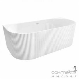 Полукруглая пристенная ванна Rea Veneta REA-W0254 белая с рельефом