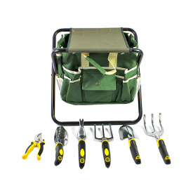 Набор садовый со стулом Lesko CG-6102 8 предметов Черный/желтый