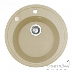 Круглая гранитная кухонная мойка Fancy Marble Sol 11805ХХ черная Київ