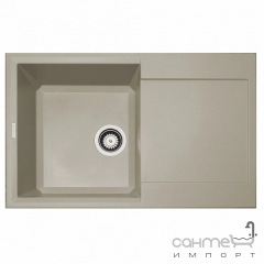 Прямоугольная гранитная кухонная мойка на одну чашу с сушкой Fancy Marble Altisimo 12607ХХХХ графит Луцьк