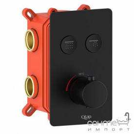 Смеситель-термостат скрытого монтажа на два потребителя Qtap Votice QTVOT6442T105NKB матовый черный