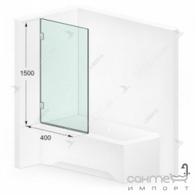 Шторка на ванну Liberta Parma 400х1500 стекло диамант