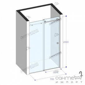 Душевая дверь в нишу Weston WDS 6 1155x2000 polish/прозрачное стекло