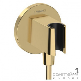 Шланговое подключение с держателем для ручного душа Hansgrohe FixFit Porter S 26888990 золото