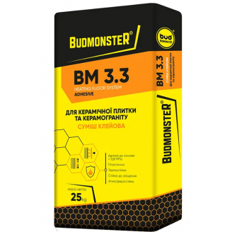 Смесь клеевая для керамогранита и гресса ТМ Budmonster, ВМ 3.3 25кг