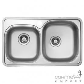 Кухонная мойка Ukinox Comfort COL 780.480 18 GT 6K R правосторонняя, декор