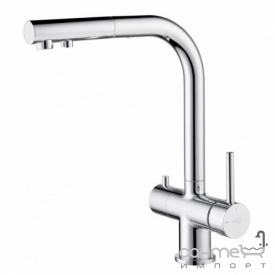 Смеситель для кухни с вытяжным изливом и изливом для фильтрованной воды Blue Water Apala Chrom хром