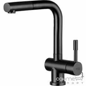 Смеситель для кухни с вытяжным изливом Blue Water Corsa Inox Plus Czarna Stal черная сталь, для установки под окно