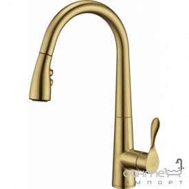 Смеситель для кухни с вытяжным изливом Blue Water Stabili Mosiadz Antyczny античная латунь