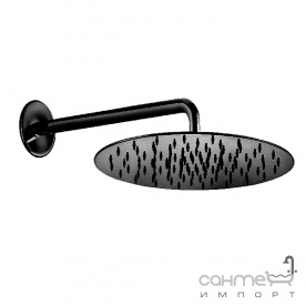 Круглый верхний душ 300х300 с настенным кронштейном Fiore 30NN8631 матовый черный