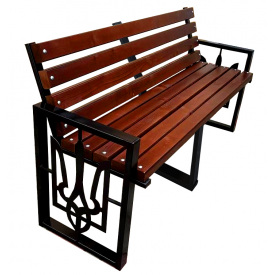 Скамейка садовая Tobi Sho в стиле Лофт с декором усиленная 260 см цвет махагоний