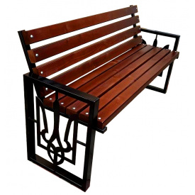 Скамейка садовая Tobi Sho в стиле Лофт с декором 130 см цвет махагоний