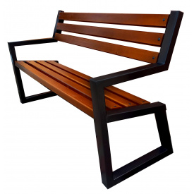 Скамейка садово-парковая Tobi Sho "Улитка" в стиле Лофт с подлокотниками 1,5 м цвет макасар