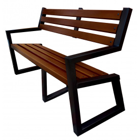 Скамейка садово-парковая Tobi Sho "Улитка" в стиле Лофт с подлокотниками усиленная 2,6 м цвет каштан