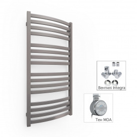 Рушникосушка комбінована Terma D01 710x500 Metallic Grey, тен MOA + вентиль Integra