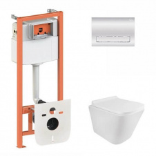 Фото - Інсталяція для унітазу 3 в 1 Qtap Nest + унітаз з сидінням, з панеллю змиву (QT1733052ERW0133M425M08381CRM) Інсталяція для унітазу 3 в 1 Qtap Nest + унітаз з сидінням, з панеллю змиву (QT1733052ERW0133M425M08381CRM)