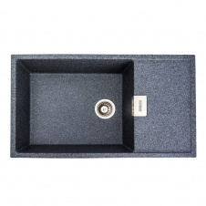 Гранітна мийка для кухні Platinum 8650 Diamond, матова, графіт