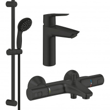 Набір змішувачів 3 в 1 для ванни Grohe QuickFix Start, чорний (UA303304TM)