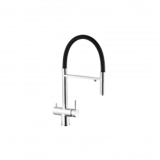 Змішувач для кухні з підключенням до фільтра Kroner KRP Edelstahl Klassisch-ESG03815BLK сталь/чорний