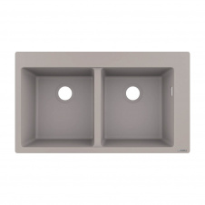 Мийка кухонна Hansgrohe S510-F770 770х510 на дві чаші 370/370, сірий бетон (43316380)