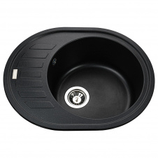Гранітна мийка Globus Lux ARNO 620х500-А0001, чорний металік