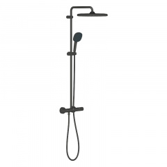 Душова система з термостатом Grohe Tempesta System 250 Cube, чорний матовий (266892431) Сарны