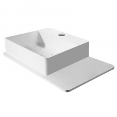 Раковина накладна Volle Solid surface с полочкой белый (13-40-415) Чорноморськ