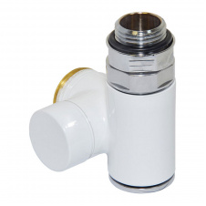Кран отсекающий Carlo Poletti Combi Corner трехосевой 1/2″x3/4″ DX правый белый