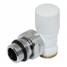 Кран отсекающий Carlo Poletti FIRST 1/2″х24-19 угловой белый