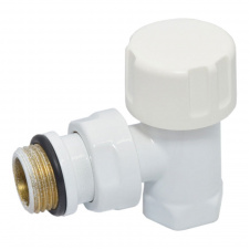 Термостатический клапан Carlo Poletti COMPACT-THERMO-V1 1/2″ угловой белый