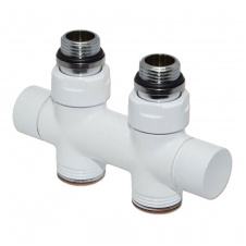 Узел отсекающий Carlo Poletti TWIN 1/2″ Зx3/4″ EK 50 мм прямой белый