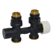 Фото - Термостатический узел Carlo Poletti Twin Thermo прямой 1/2" Зx3/4" EK 50 мм Black Matte Термостатический узел Carlo Poletti Twin Thermo прямой 1/2" Зx3/4" EK 50 мм Black Matte