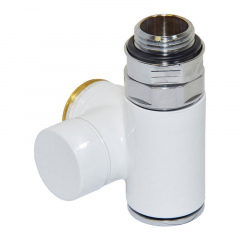 Кран отсекающий Carlo Poletti Combi Corner трехосевой 1/2″x3/4″ DX правый белый Винница