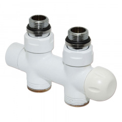 Термостатический узел Carlo Poletti Twin Thermo прямой 1/2″ Зx3/4″ EK 50 мм белый Бровари
