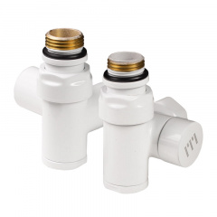 Кран дизайнерский угловой вентильный Ideale 1/2"x1/2" белый пара удлиненный под тэн Червоноград