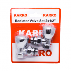 Комплект кранов Karro KR319 для полотенцесушителя, верх-верх, выпуклый, хром Кропивницький