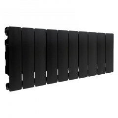 Горизонтальный алюминиевый радиатор FONDITAL BLITZ SUPER B4 350/100 BLACK COFFEE черный дизайнерский 10 секций Дзензелівка