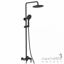 Душевая стойка с изливом Lidz Latwa LDLAT1030BLA45422 матовая черная