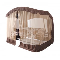 Садовая качель Алиса Vitan с тентом и москитной сеткой коричневая Киев