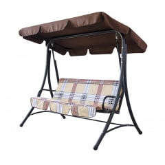 Садовая качель Келли с тентом сидение коричневого цвета Львов