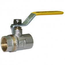Кран шаровый для газа Santan 600, 1 1/4" внутренний – внутренний, желтая ручка