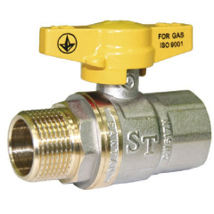 Кран шаровый для газа Santan PREMIUM 607, 1/2", наружный-внутренний, желтая бабочка Київ