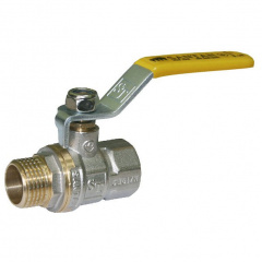 Кран шаровый для газа Santan Professional 605, 1" наружный-внутренний, желтая ручка Умань