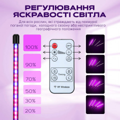 Фітолампа світлодіодна (LED) SBTR для рослин регулювання яскравості та кольору з пультом гнучка IP65 (FL-02) Лозовая