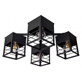 Люстра лофт MSK Electric Urban на чотири плафони чорна NL 2310-4 BK