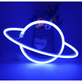 Настінний неоновий світильник нічник Планета синій Angel