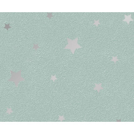Шпалери на паперовій основі Шарм 178-03 Зірки бірюзові (0,53х10м.)